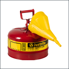 USA made Justrite Type I steel safety can kerosene gasoline diesel funnel Easy to use
