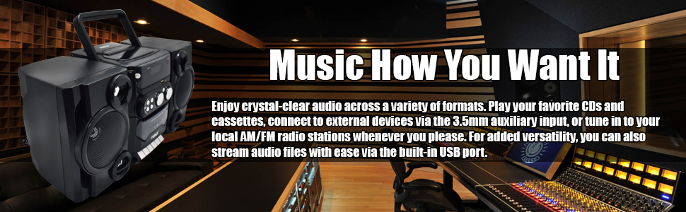 clarity,audio,format,external,versatility,stream,files,usb,port,jack,headphones,top,loading powerful