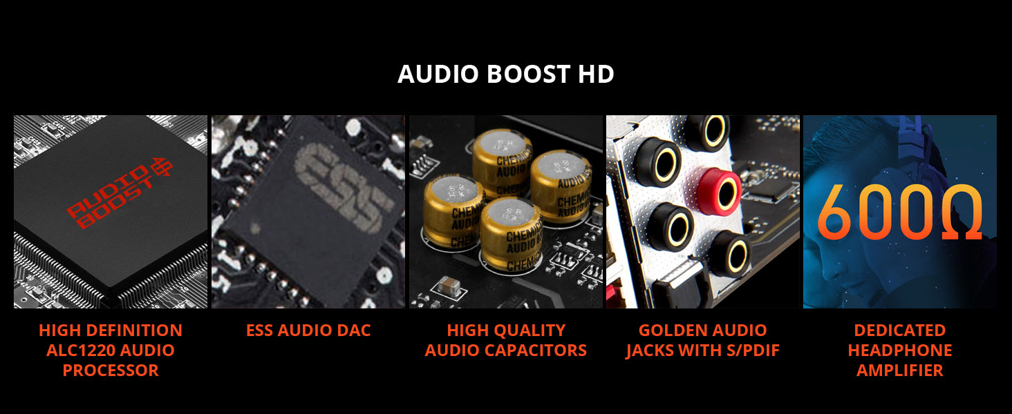 msi, meg z490 unify, audio boost hd, dedicated audio processor, 7.1 surround sound, 3.5mm headphone