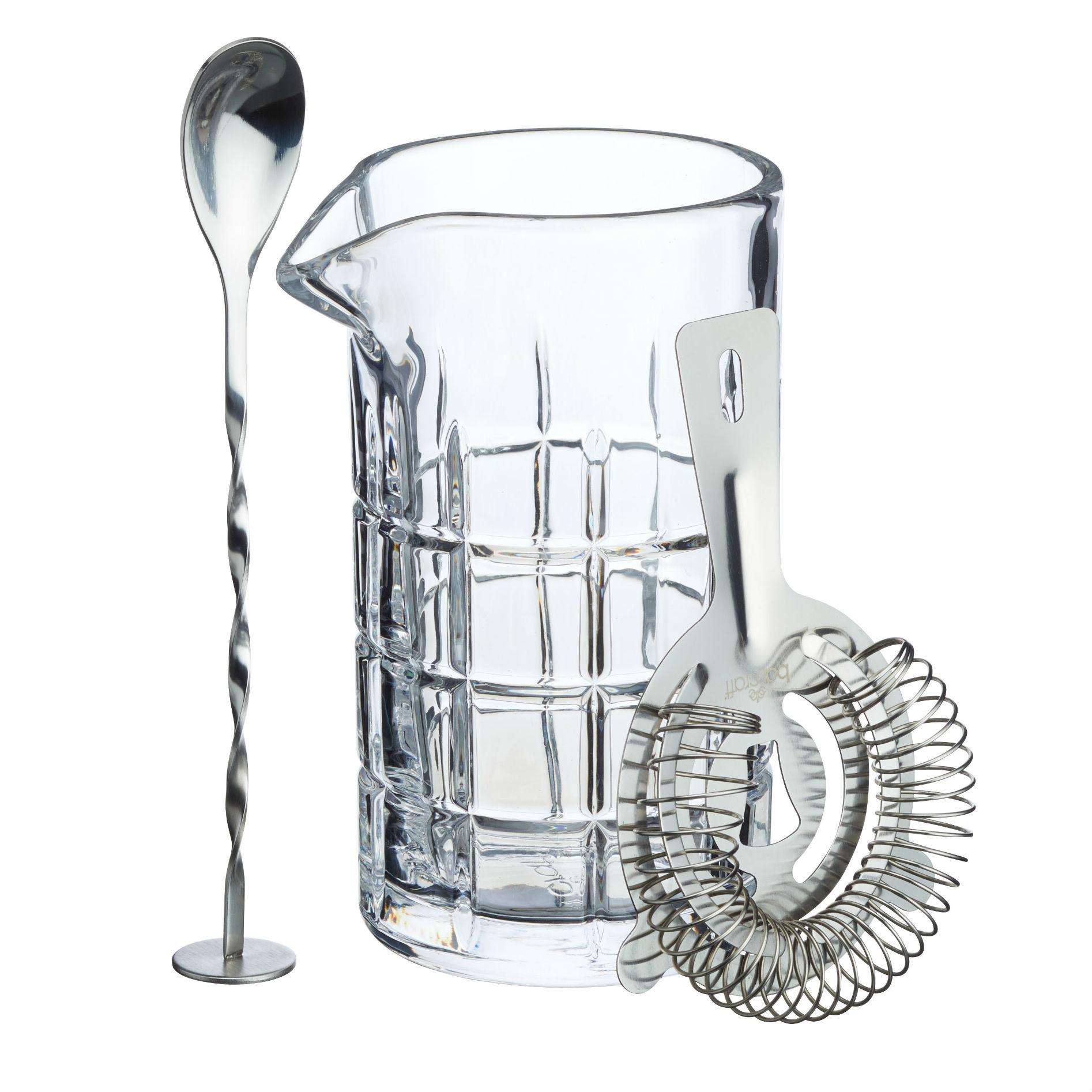 KitchenCraft BarCraft CutGlass Cocktail Mixing Glass with Stirring