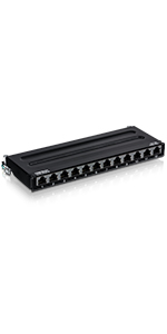 12-Port, Cat6A Shielded, Wall Mount, Patch Panel