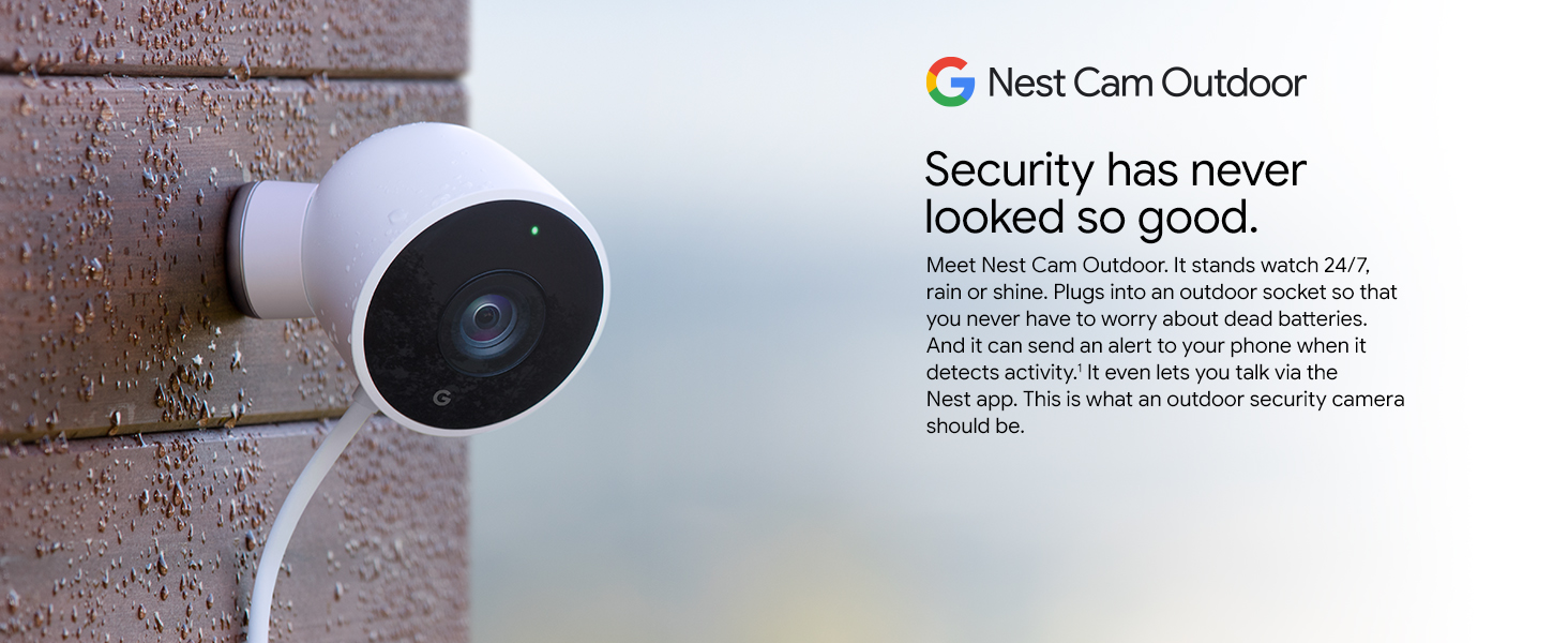 Google Nest Security Camera Outdoor Night Vision, 1080p HD Video, 2