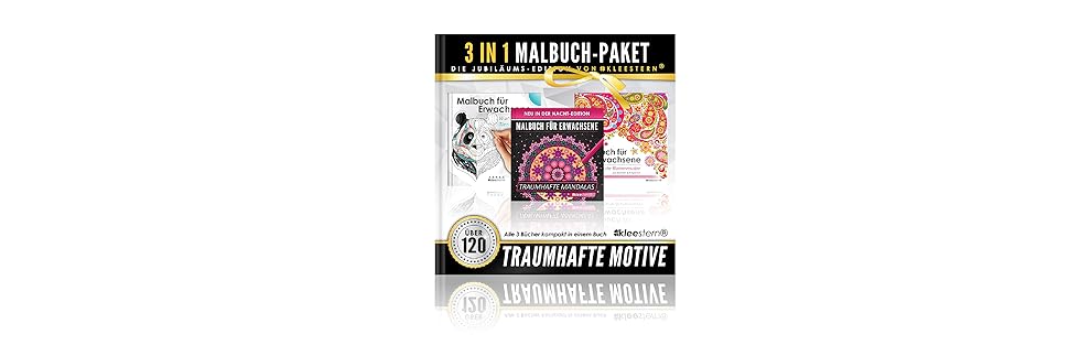 3 In 1 Malbuch Fur Erwachsene 120 Motive Blumenmuster Mandalas Tierportraits Amazon De Malbucher Kleestern Erwachsene Geschenkideen Fur Bucher