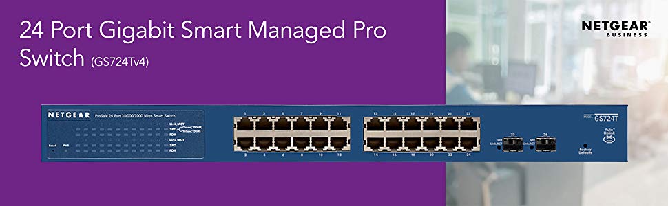 NETGEAR 24-Port Gigabit Ethernet Smart Managed Pro Switch