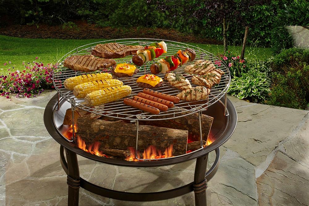 MR BAR B Q 08600YFS Large Round Cooking Grate with Folding Legs Amazon.ca Patio, Lawn & Garden