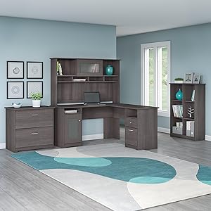 Amazon.com: Cabot Corner Desk with Hutch, Lateral File ...