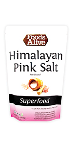 Foods Alive Himalayan Pink Salt - Non-GMO, Gluten-Free, Vegan, Kosher