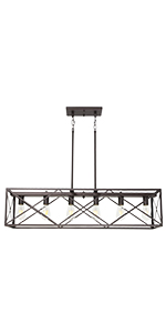 6-light rectangle chandelier
