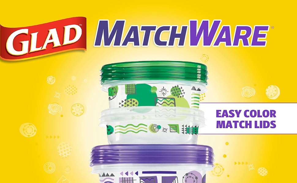 Gladware Matchware Food Storage Containers, 4 Count Rectangular