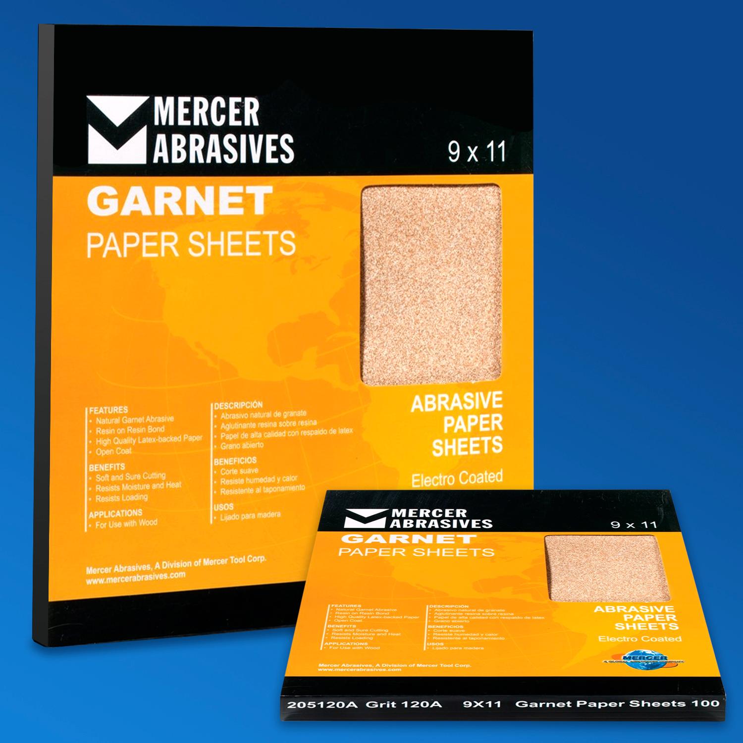 Mercer Industries 206040D Grit 40 DWeight 9" x 11" Paper Sheets