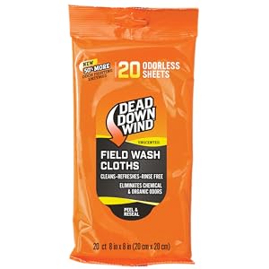 Field Wash Cloths Dead Down Wind 1352 Scent Eliminator Scent Control Hunting
