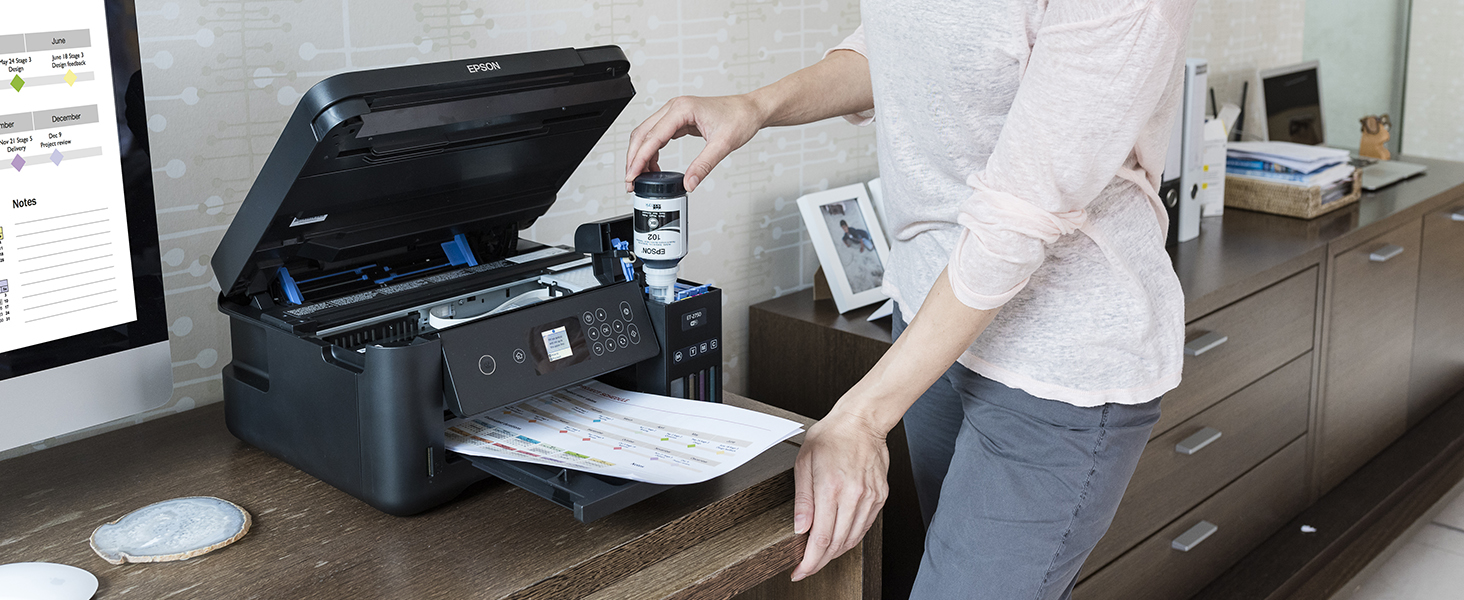 Epson EcoTank ET2750 A4 Print/Scan/Copy WiFi Printer, Black Amazon