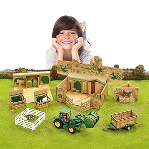 Farm In A Box tractor play set farming cow set build a farm cardboard