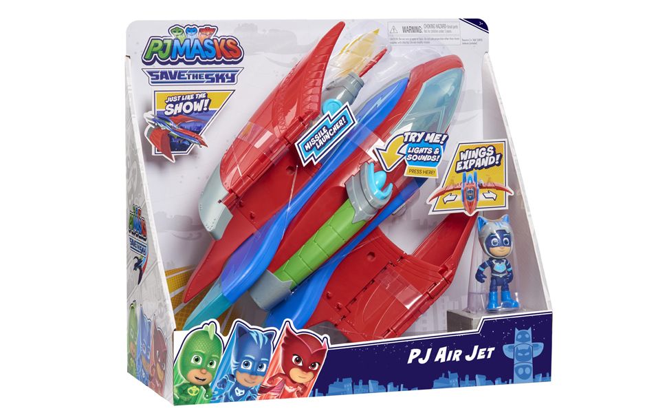 PJ MASKS Air Jet Playset, Kids' Toy Figures & Vehicle Playsets, Toy Jet ...