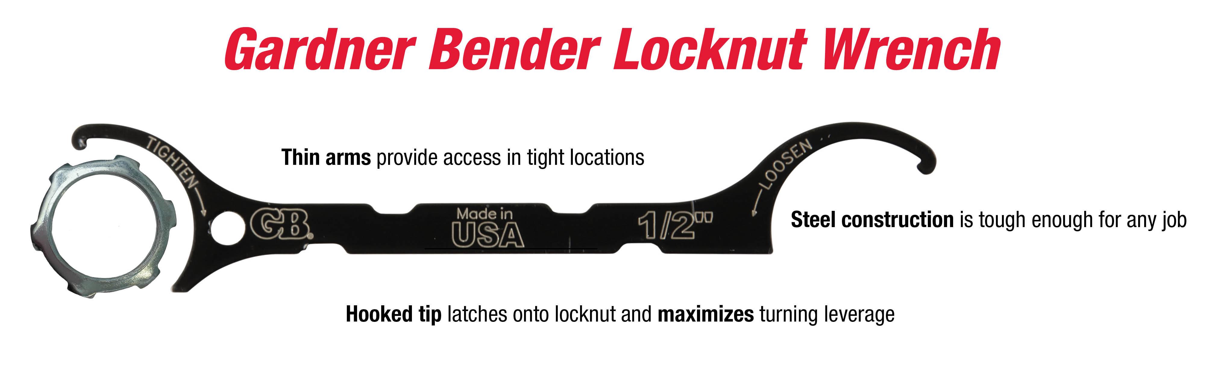 Gardner Bender LNWKIT Locknut Wrench Kit, ½ & ¾ Inch., Loosen