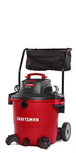 craftsman 20 gallon wet dry shop vacuum with cart and attachments