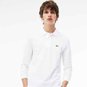 LACOSTE ホワイトポロシャツ L1312AL-001 ラコステ L.13.12 長袖ポロシャツ(ワンポイント・無地)