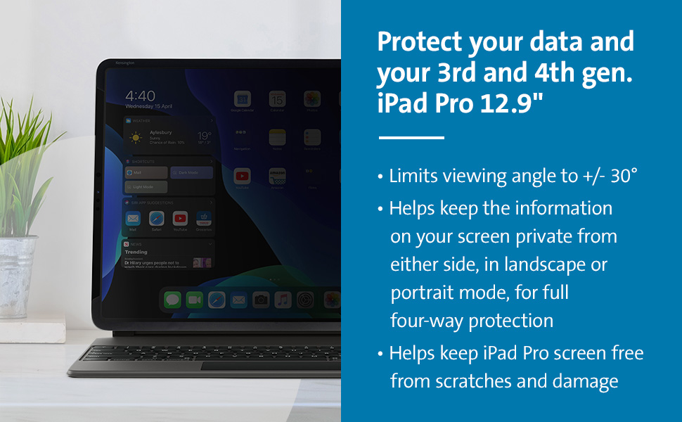 Kensington SA129 Screen Protector Designed for iPad Pro 12.9Inch 2021