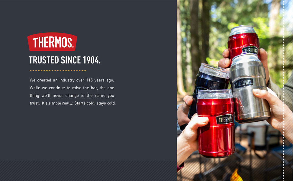 Thermos Stainless King Can Insulator with 360 Degree Drink