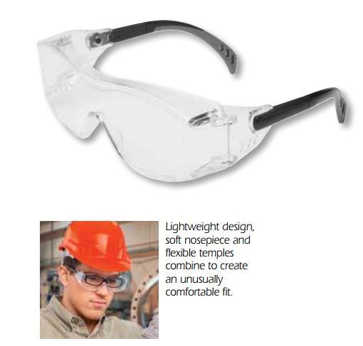 Gateway Safety 6966 Cover2 Safety Glasses Protective Eye Wear - Over-The-Glass (OTG), IR Filter Shade 5.0 Lens, Black Temple