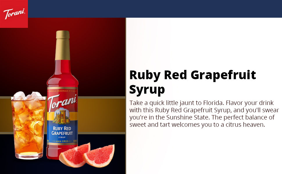 Torani Ruby Red Grapefruit Syrup Bottle, 4 x 750 ml Amazon.in