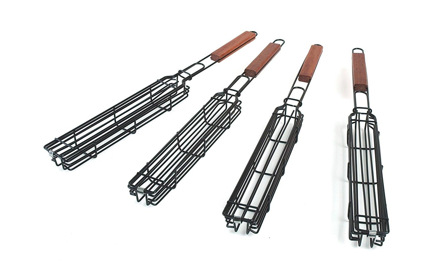 Charcoal Companion Nonstick Kabob Grilling Baskets, Set of 4 Barbecue Kabob