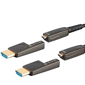 Monoprice SlimRun AV HDR High Speed HDMI Cable with Detachable Connectors - 4K @ 60Hz, HDR, 18Gbps,