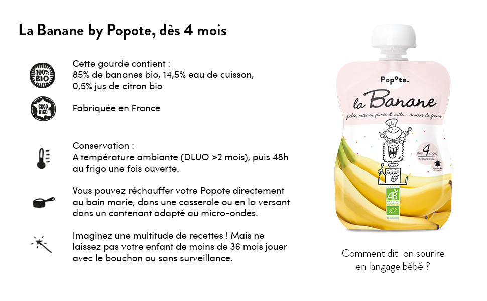 Popote Presente Bio La Banane Gourde De Fruits Pour Bebe Des 4 Mois Texture Lisse 1 G Amazon Fr Epicerie Popote Presente Bio La Banane Gourde De Fruits Pour Bebe Des 4 Mois Texture Lisse 1 G Amazon Fr Epicerie
