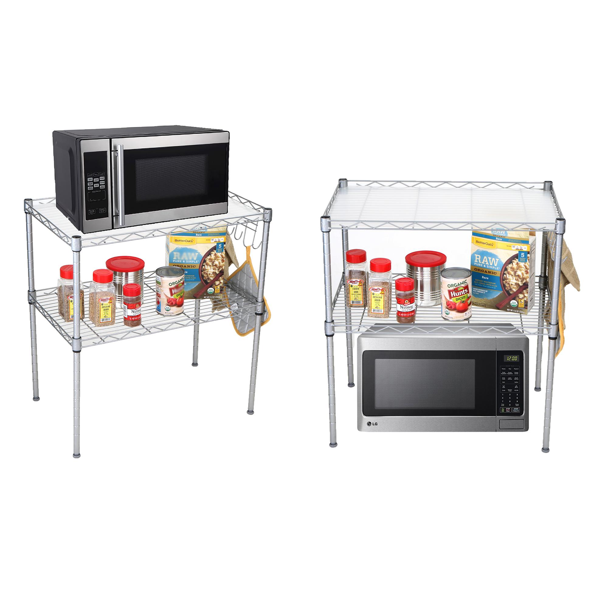 Mind Reader Microwave Oven Rack Shelving Unit, 2Tier