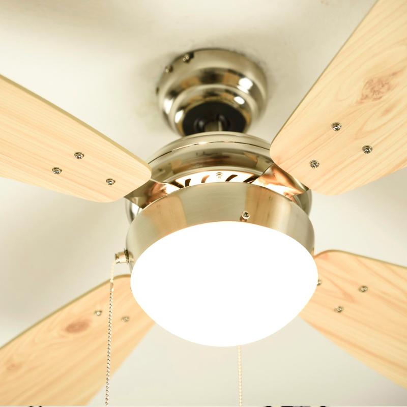 Deckenventilator mit Beleuchtung Classic, Gehäuse Nickel, Flügelfarbe