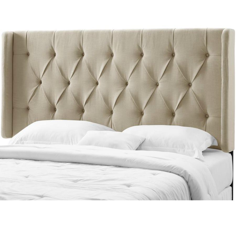Pulaski Mirabella Tufted Panel Headboard with Wings, King, Taupe