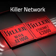 Killer Wifi; Wifi 6; AX1650; Killer ethernet; ethernet E2600