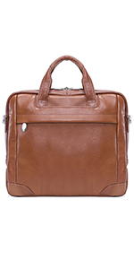 Brown 15" Leather Medium Laptop Briefcase