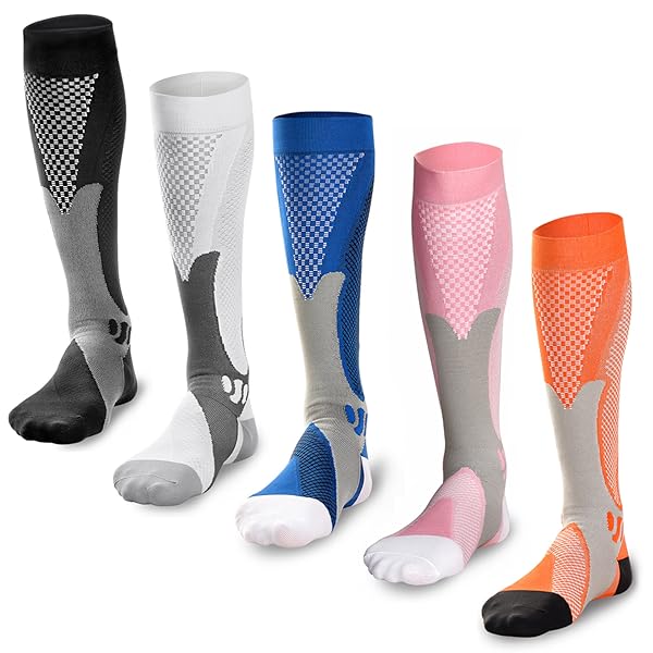 Odoland Chaussettes de Compression Chaussettes Sportives Compression, Chaussettes Authentiques