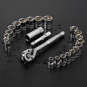 WORKPRO Coffret De Douilles Compact Avec Clé à Cliquet 3/8-inch 24-Pièce 16 1