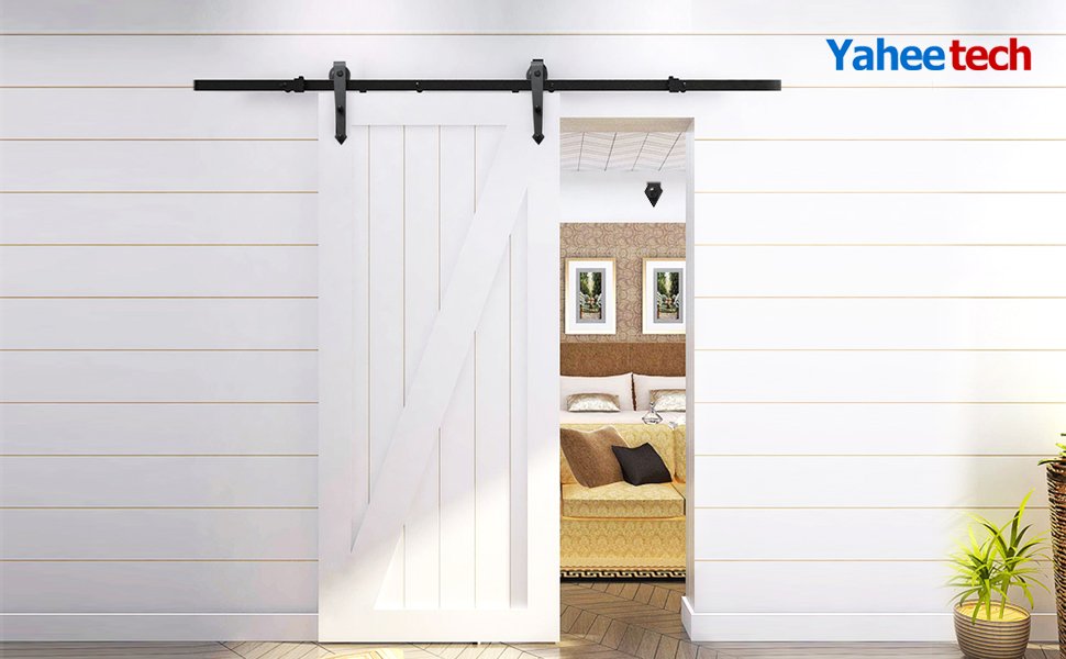 Yaheetech 6Ft Barn Door Sliding Hardware Track Set Kit Closet Indoor