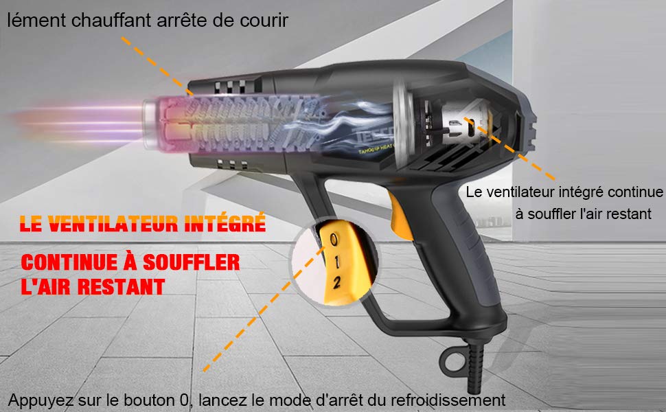 Décapeur Thermique à Quoi Ca Sert Pistolet à Air Chaud, Décapeur Thermique TECCPO 2000W, 2 Températures