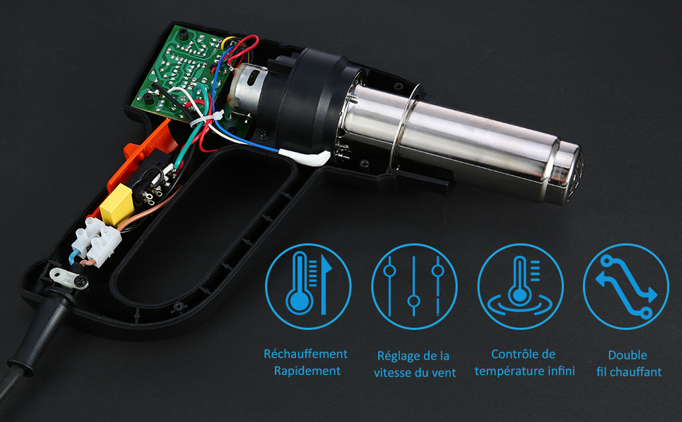 Décapeur Thermique à Quoi Ca Sert Meterk Pistolet à air chaud ® 2000W Décapeur thermique à température