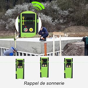 Huepar LR-6RG Détecteur Laser Pour Laser à Impulsions, Numérique Récepteur De Laser Vert Et Rouge, Utiliser Avec Lasers à Ligne Distance Jusqu'à 50-60m, Afficheurs LED à Trois Côtés 11 Sonnerie rappel Un bip sonore signale que le faisceau laser a été détecté: ●Un bip sonore rapide signale - Descendre ●Un bip sonore plus lent signale - Move Up ●Une tonalité constante indique - Le faisceau laser est aligné sur la ligne de référence du détecteur. Le volume peut être activé / désactivé.