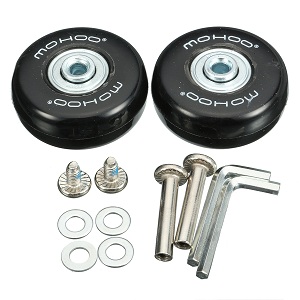 Roulette Valise, Bagage Valise Réparation Roulette Charge Lourd 50mm Muette Caoutchouc Universelle Pivotante Roue Rechange Transport Remplace Roulette 2PCS Pour Valise/Bagage/Sac à Dos/Voyage 7