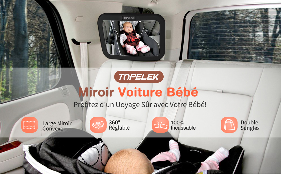 Topelek Miroir 360 Pour Siege Auto De Bebe Dos A La Route 100 Incassable Sangles De Fixation Anti Tremblements Amazon Fr Bebes Puericulture Topelek Miroir 360 Pour Siege Auto De Bebe Dos A La Route 100 Incassable Sangles De Fixation Anti Tremblements Amazon Fr Bebes Puericulture