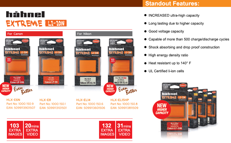 Camera battery is tough and durable and has UL certified li-Ion cells