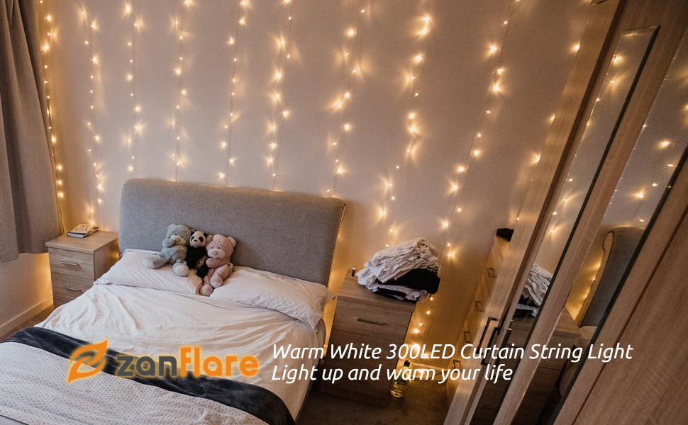 2m Window Curtain Lights Indoor Fairy String Light Battery