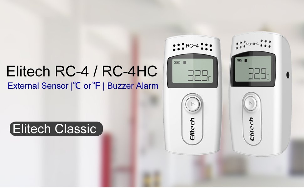 Elitech RC4 Temperature Data Logger Recorder USB External Sensor Audio