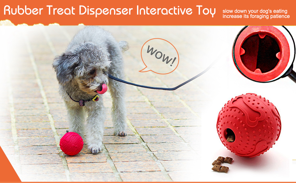 ThinkPet Treat Dispensing Ball for Dogs Cats, Interactive Fun Foraging