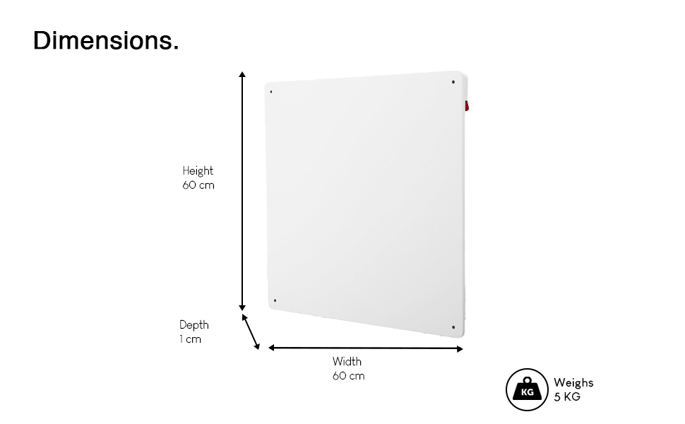 NETTA Paintable Slimline Panel Heater 425W Ceramic Wall Mounted