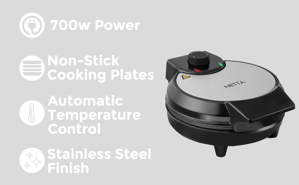 NETTA Waffle Maker Iron Machine NonStick Coating Deep Cooking