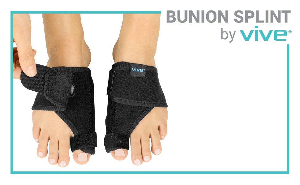 Vive Bunion Brace (Pair) Big Toe Corrector Straightener with Splint