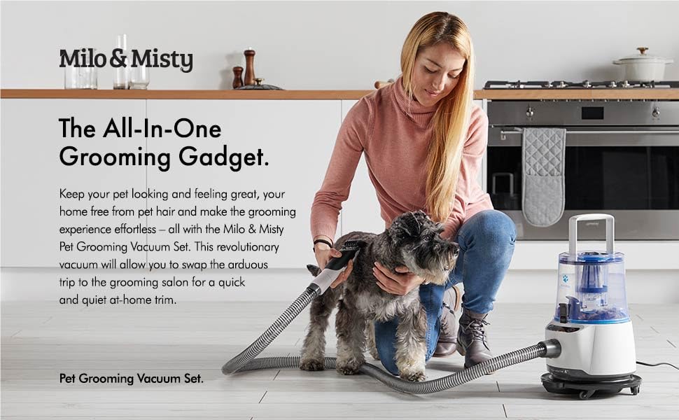 MILO & MISTY 2in1 Dog Grooming Kit With Innovative Pet Vacuum