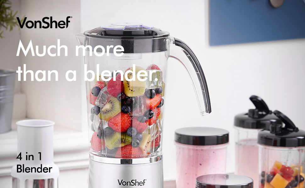 VonShef 4 in 1 Blender Multifunctional Smoothie Maker, Juicer